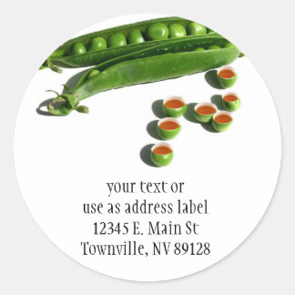 Tea Peas - Erbsen in einem Pod mit Teeerbsen-Cups Runder Aufkleber
