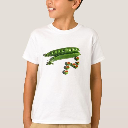 Tea Peas - Erbsen in einem Pod mit Teeerbsen-Cups T-Shirt (Vorderseite)