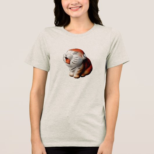 Tea Pet Tiger Tri-Blend Shirt (Vorderseite)