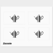 TEA POT BAR CODE Teapot Barcode Pattern Design Rechteckiger Aufkleber (Blatt)