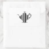 TEA POT BAR CODE Teapot Barcode Pattern Design Rechteckiger Aufkleber (Tasche)