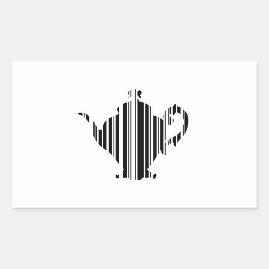 TEA POT BAR CODE Teapot Barcode Pattern Design Rechteckiger Aufkleber (Vorderseite)