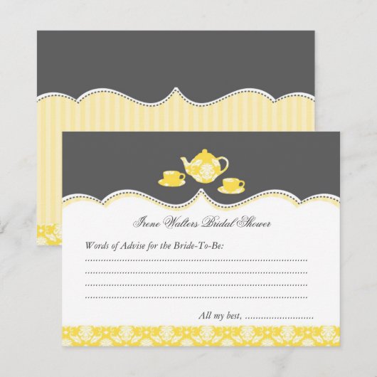 Tea Pot Brautparty Advance Card Hinweiskarte (Vorne/Hinten)
