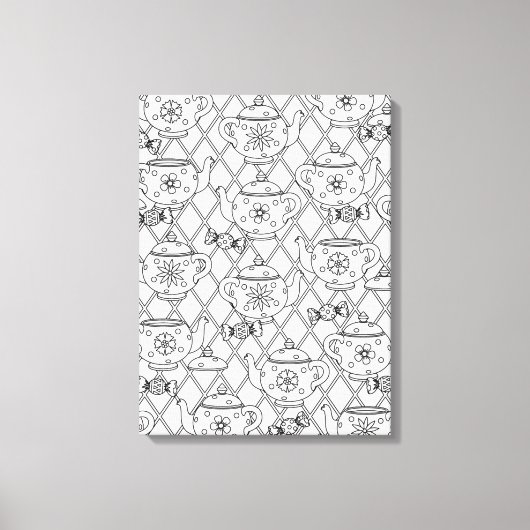 Tea Pot Doodle 6 Leinwanddruck (Vorderseite)
