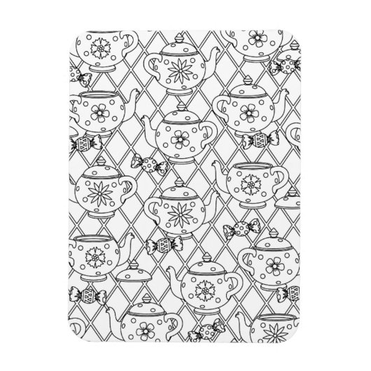 Tea Pot Doodle Magnet (Vertikal)