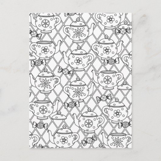 Tea Pot Doodle Postkarte (Vorderseite)