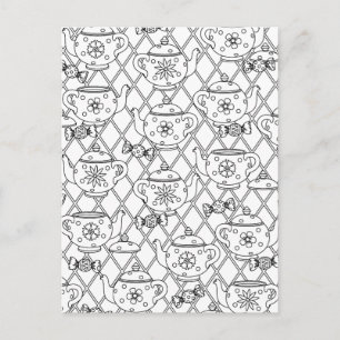 Tea Pot Doodle Postkarte