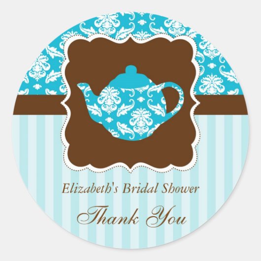 Tea Pot Favor Siegel Sticker (Vorderseite)
