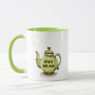 Tea Pot Head Funny Tee Tasse
