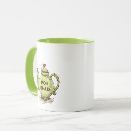 Tea Pot Head Funny Tee Tasse (Vorderseite Links)