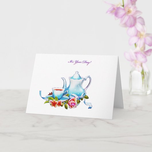 Tea Pot mit Tea Mother Day Karte (Orchidee)