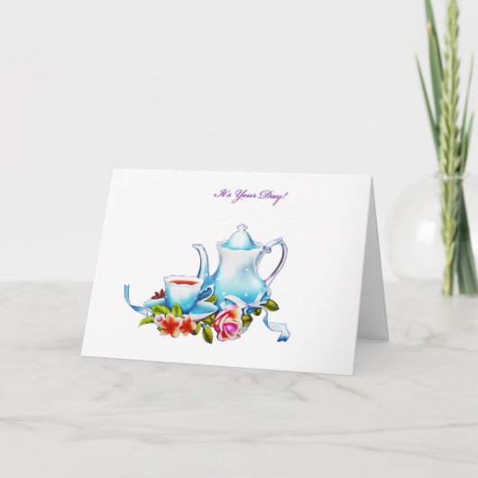 Tea Pot mit Tea Mother Day Karte (Vorderseite)