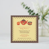 Tea Pot Party Brautparty Einladung (Stehend Vorderseite)