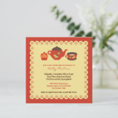 Tea Pot Party Brautparty Einladung (Stehend Vorderseite)