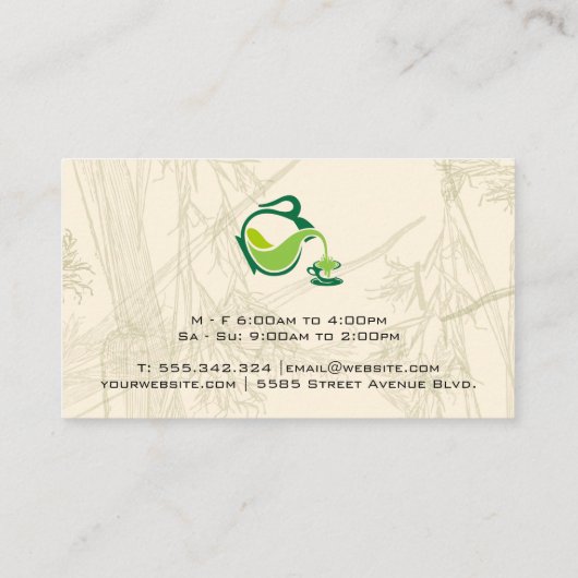 Tea Pot Pour | Tea-Blätter Visitenkarte (Rückseite)