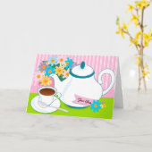 Tea Pot Tea Cup Blume Denken Sie an Ihre Karte (Gelbe Blume)