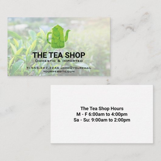 Tea Pot | Tee-Pflanze-Visitenkarte Visitenkarte (Vorne/Hinten)