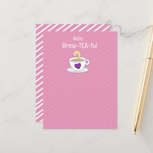 Tea Puns and Quotes Tea Gastgeschenk Postkarte (Vorderseite/Rückseite Beispiel)