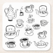 Tea Rechteckiger Pappuntersetzer (Vorderseite)