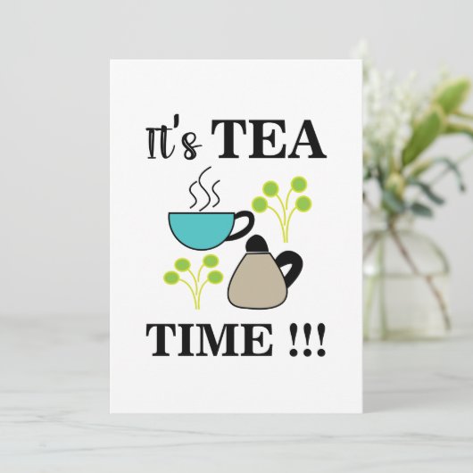 Tea Retro Tea Party Einladung (Stehend Vorderseite)