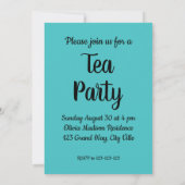 Tea Retro Tea Party Einladung (Rückseite)