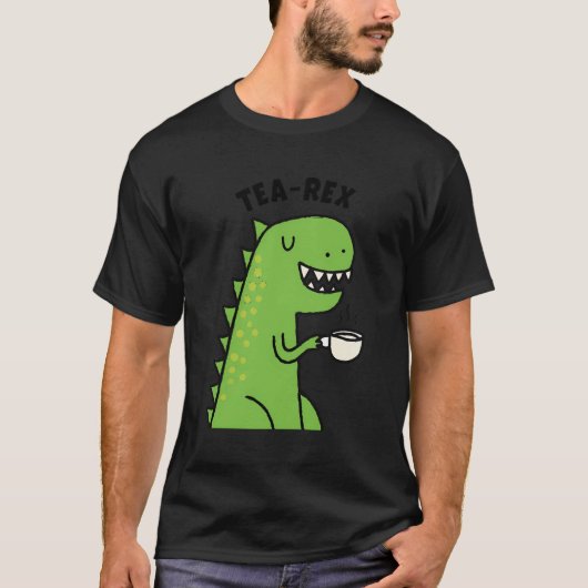 Tea Rex Dinosaur Drinking Tee Niedlich Tyrannosaur (Vorderseite)