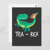 Tea Rex Dinosaur Funny T-Rex Niedlich Dino Postkarte (Vorne/Hinten)