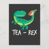 Tea Rex Dinosaur Funny T-Rex Niedlich Dino Postkarte (Vorderseite)