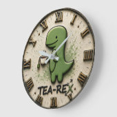 Tea-Rex Dinosaur Große Wanduhr (Winkel)