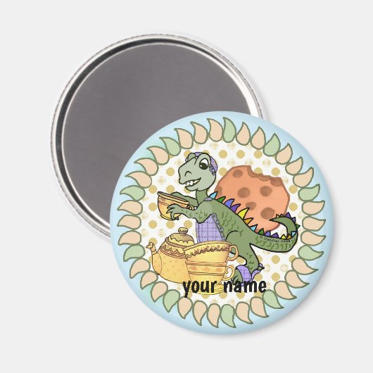 Tea Rex Dinosaur Magnet (Vorderseite/Rückseite)
