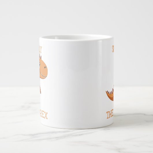 Tea-Rex Dinosaur Personalized Name Giant Tea Mug Jumbo-Tasse (Vorderseite)
