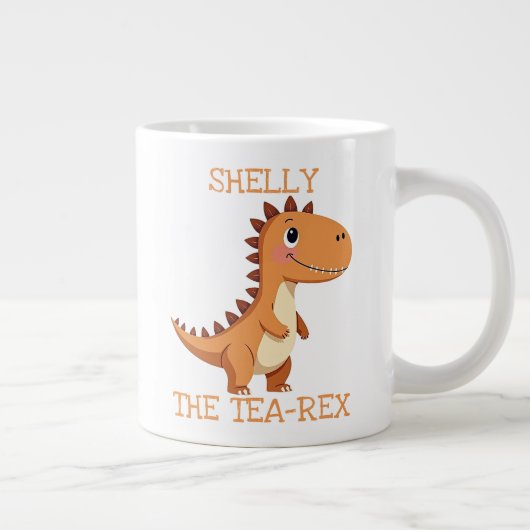 Tea-Rex Dinosaur Personalized Name Giant Tea Mug Jumbo-Tasse (Rechts)