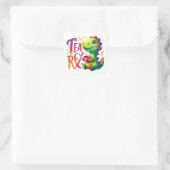 Tea Rex Dinosaur Quadratischer Aufkleber (Tasche)