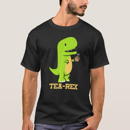 Tea Rex Dinosaur Tea Drinker Dino Fossils T-Shirt (Vorderseite)