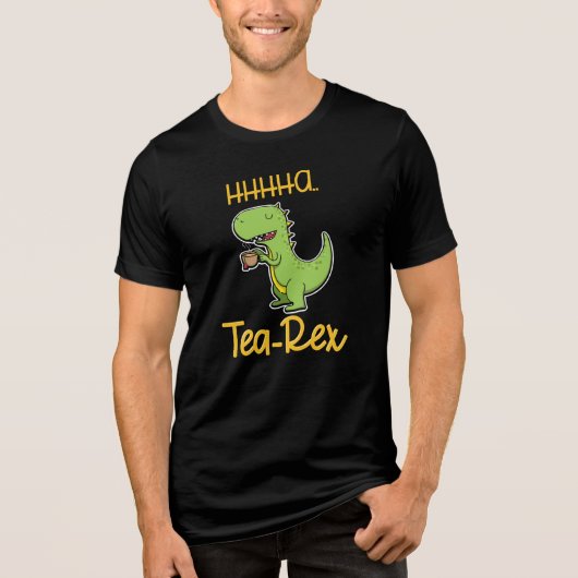 Tea Rex Dinosaur Tyrannosaurus Tri-Blend Shirt (Vorderseite)