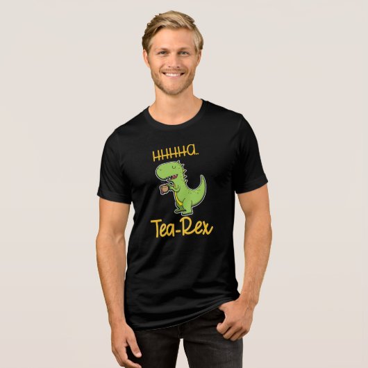Tea Rex Dinosaur Tyrannosaurus Tri-Blend Shirt (Vorderseite voll)