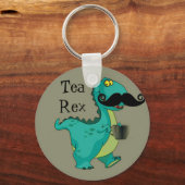 Tea-Rex Funny Dinosaur Cartoon Innuendo Schlüsselanhänger (Vorderseite)