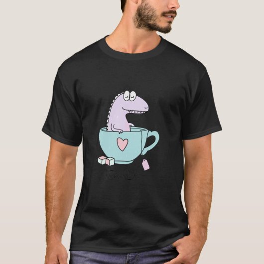 Tea-rex Funny Dinosaur T-Shirt (Vorderseite)