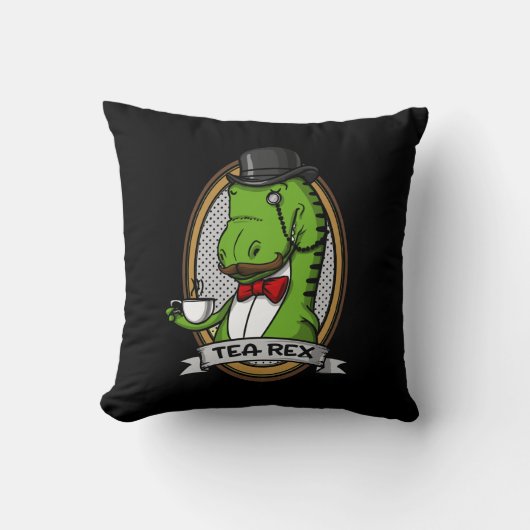 Tea Rex Funny T-Rex Dinosaur Joke Kissen (Vorderseite)
