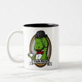 Tea Rex Funny T-Rex Dinosaur Joke Zweifarbige Tasse (Links)