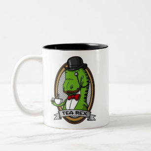 Tea Rex Funny T-Rex Dinosaur Joke Zweifarbige Tasse