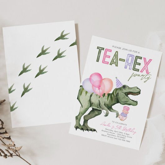 Tea-Rex Geburtstagsparty Einladung