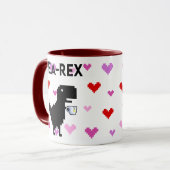 Tea-Rex mit Pixel Herzen Tasse (Vorderseite Links)