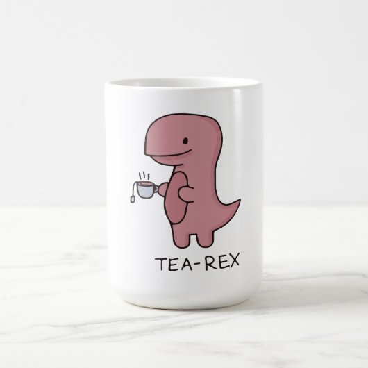 Tea-Rex, Niedlicher Dinosaurier, Funny Lover Dino Kaffeetasse (Mittel)