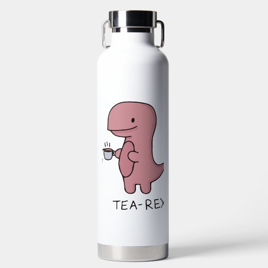 Tea-Rex, Niedlicher Dinosaurier, Funny Lover Dino Trinkflasche (Vorderseite)