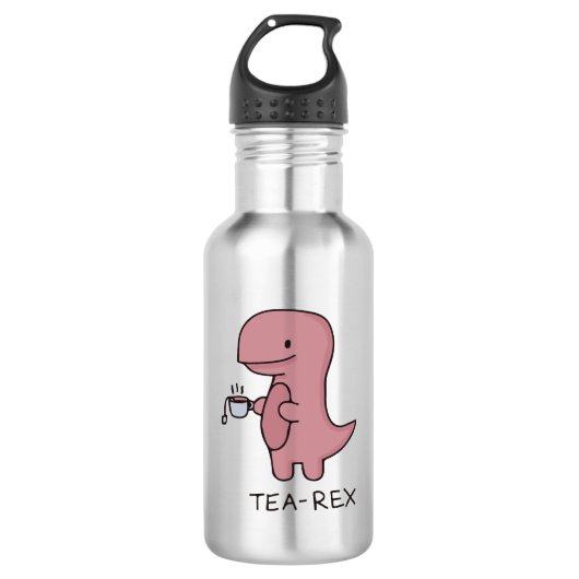 Tea-Rex, Niedlicher Dinosaurier, Funny-T-rex Edelstahlflasche (Vorderseite)
