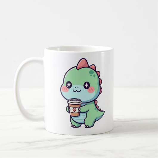 Tea-Rex - Niedlicher Dinosaurier mit Kaffee Kaffeetasse (Links)