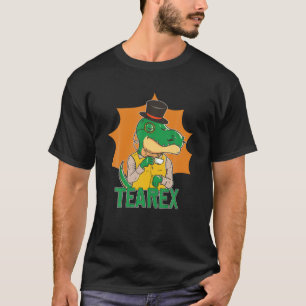 Tea Rex Niedliches Dino Rex Tea Blätter Cup Time - T-Shirt