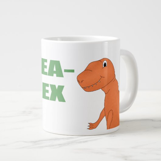 Tea Rex Personalisiert Dinosaur Jumbo-Tasse (Vorderseite Rechts)