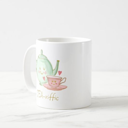 Tea-riffic, Teekanne, Teekocher, Herz & Rose Tasse (Vorderseite Links)